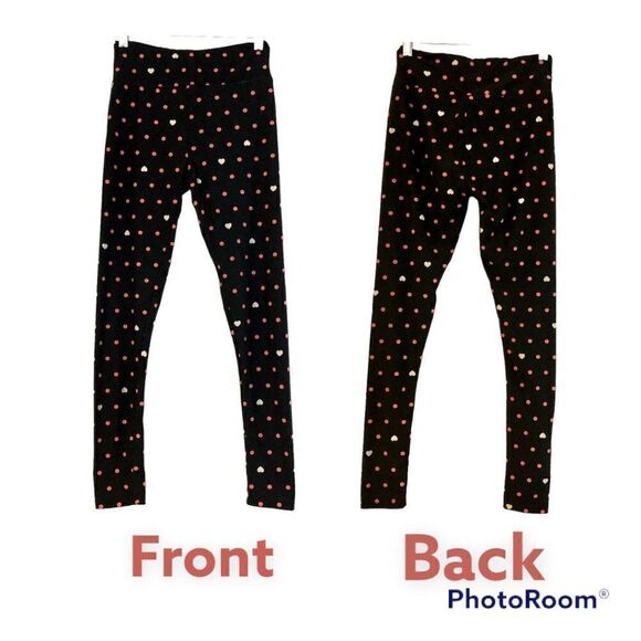 Lularoe Heart and Polka-dots Leggings Size OS - Picture 1 of 8